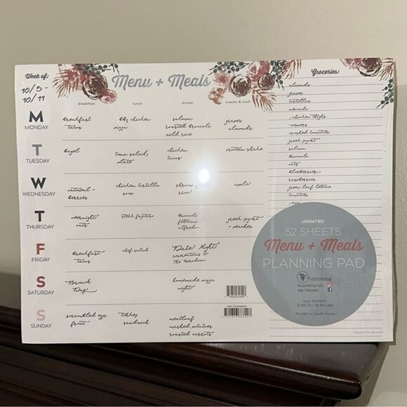TF 52 Sheets Menu & Meals Calendar Planning Pad - Picture 3 of 10